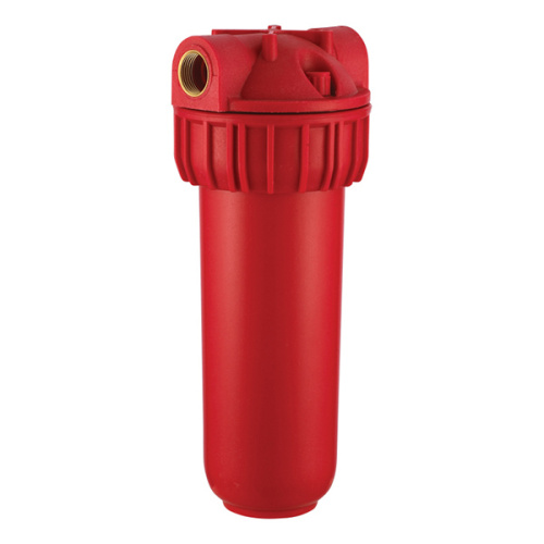 Корпус фильтра красный одинарный UNO YL-Q 10-А3 (1")+ крепление+ключ+картридж сетка