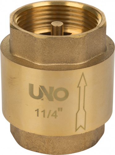 Обратный клапан латунный  UNO 1 1/4" (м.к.- 8 шт., б.к.-64 шт.)