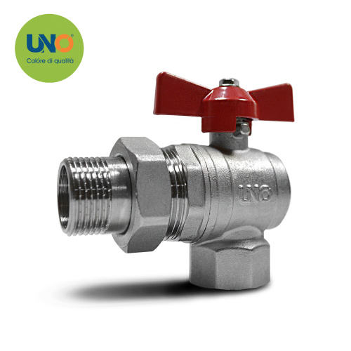 Шаровый кран американка угловой UNO 1/2 " вн/н, (м.к.-14шт., б.к.-112шт.)