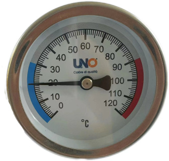 Термометр  (80мм )горизонтальное подключ 0-120С 1/2"